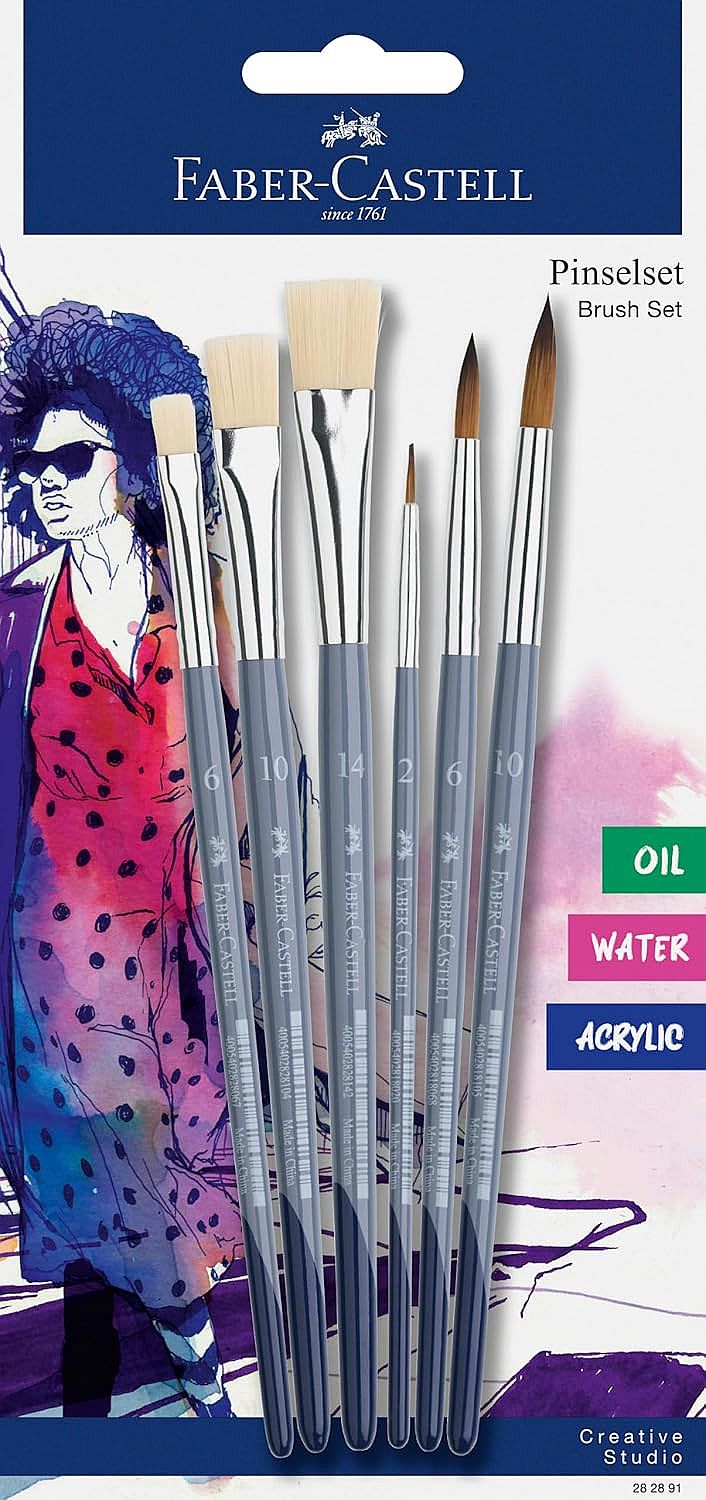 Set pensule pentru pictură Faber-Castell - 6 bucăți