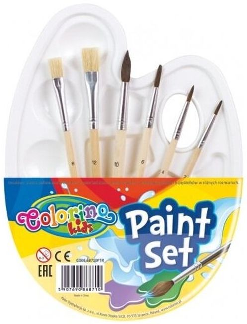 Set pensule pentru pictură și paletă Colorino Kids
