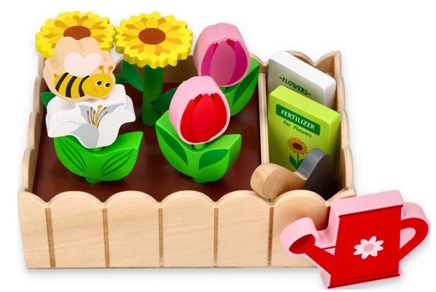 Set jucarii din  lemn Lelin - Flori de plantat