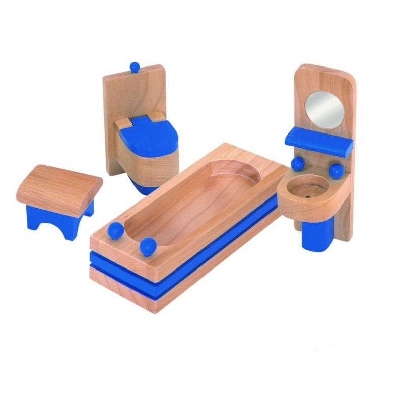 Set mini mobilier din lemn Woody - Baie