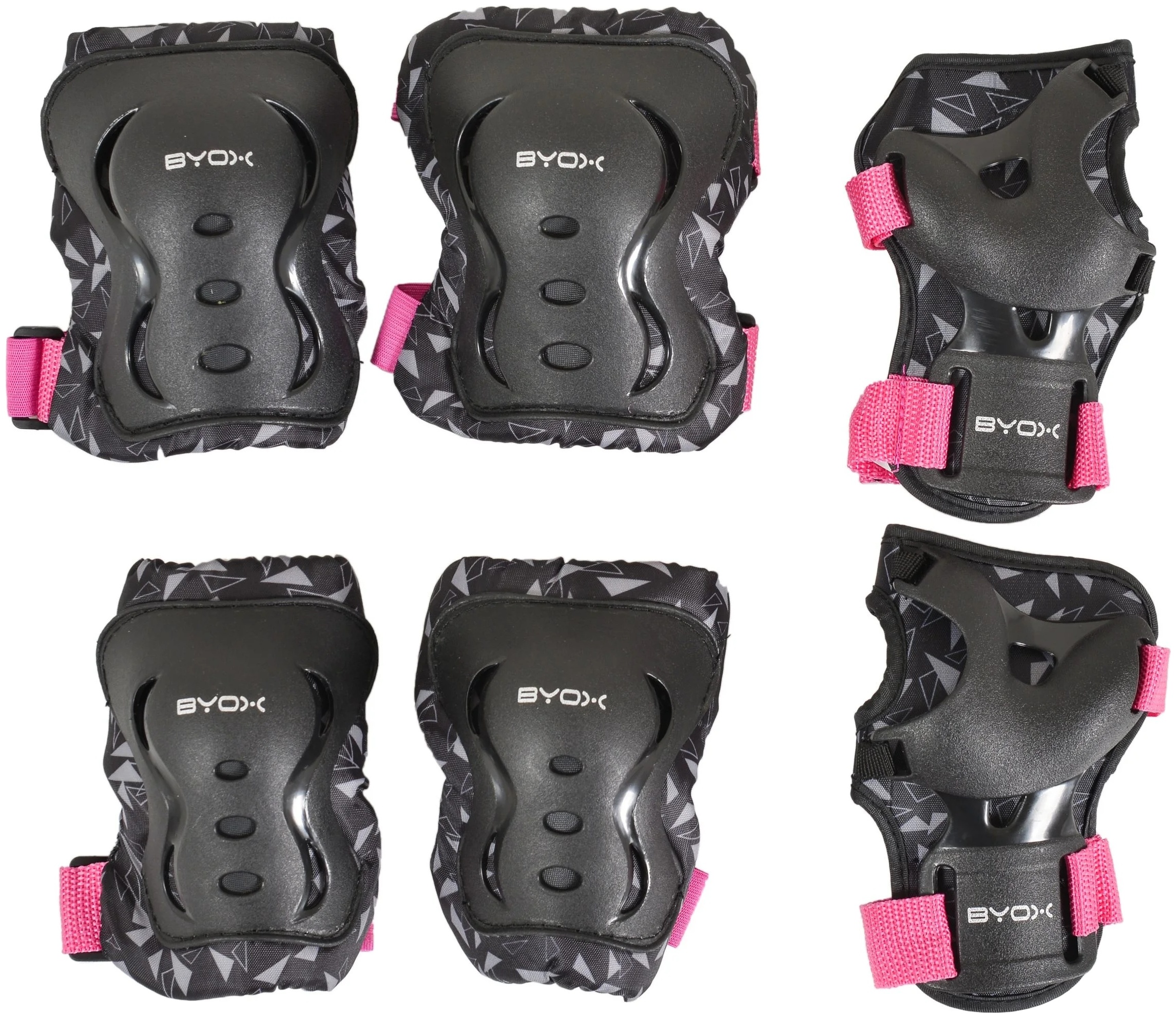 Set de protectii pentru copii Byox - Dazzle, Class A, pana la 25 kg, roz