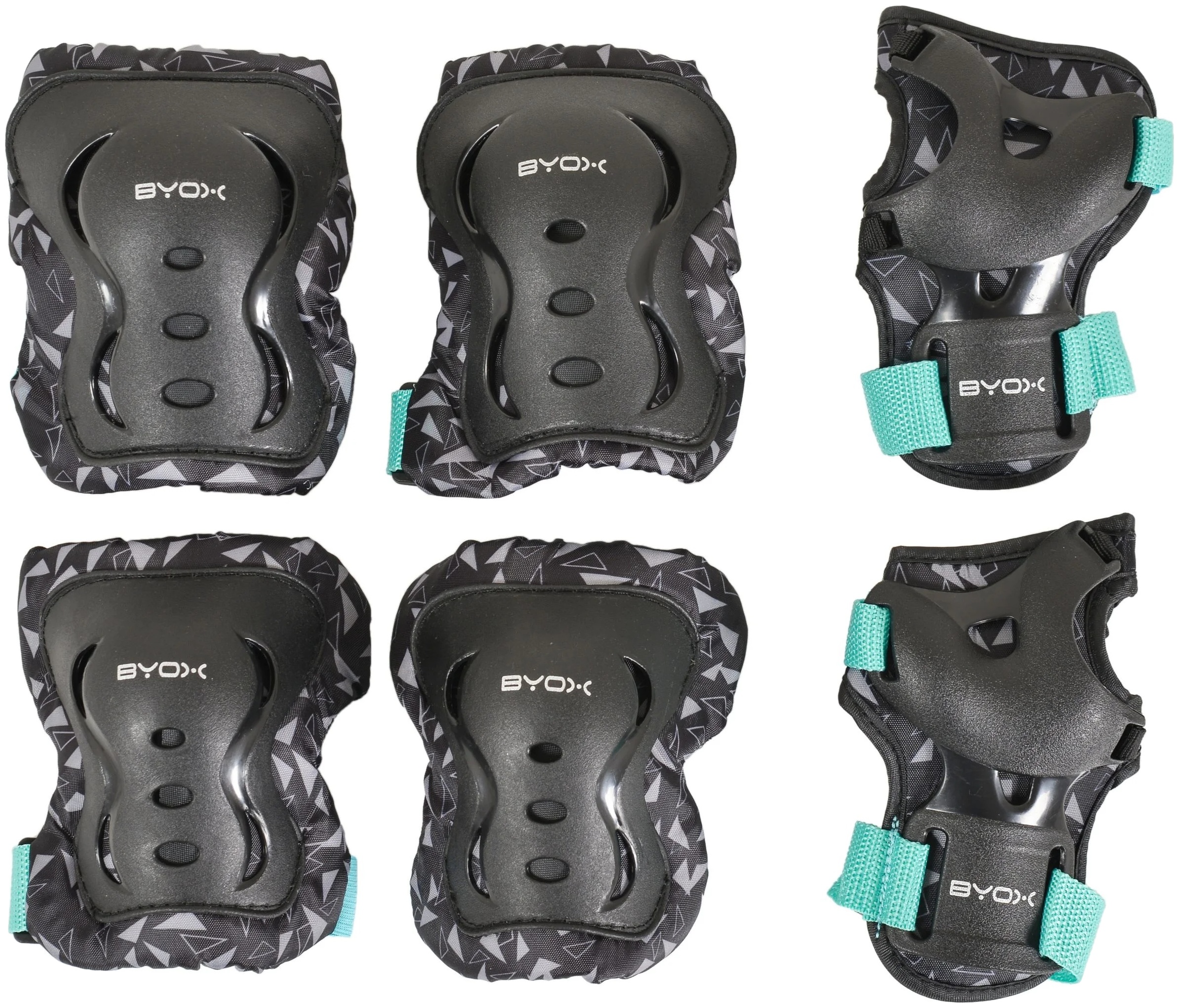 Set de protectii pentru copii Byox - Dazzle, Class A, pana la 25 kg, turcoaz