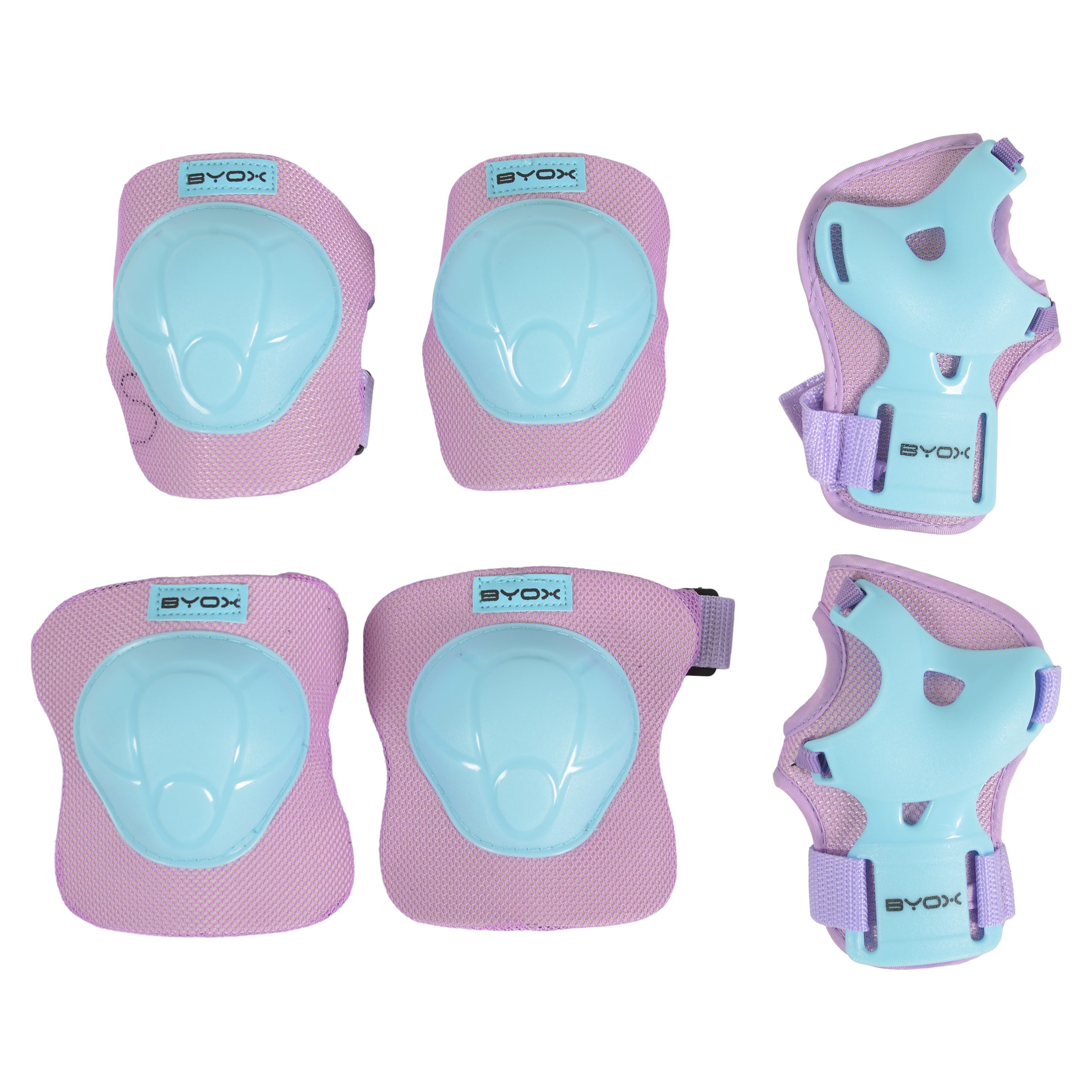 Set de protecții pentru copii Byox - H110 Class A, până la 25 kg, violet.