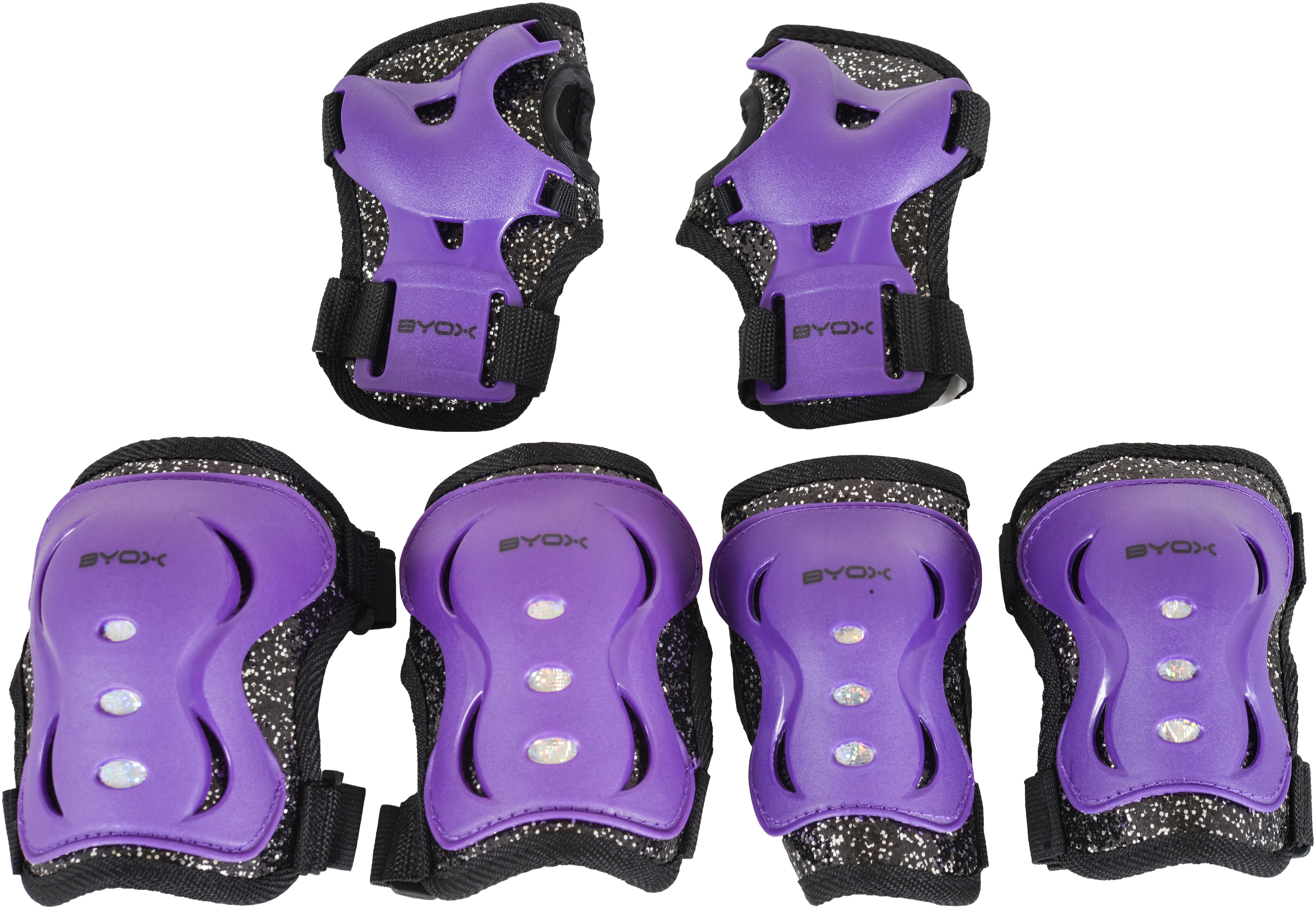 Set de protectii pentru copii Byox - Sparkle, Class A, până la 25 kg, violet