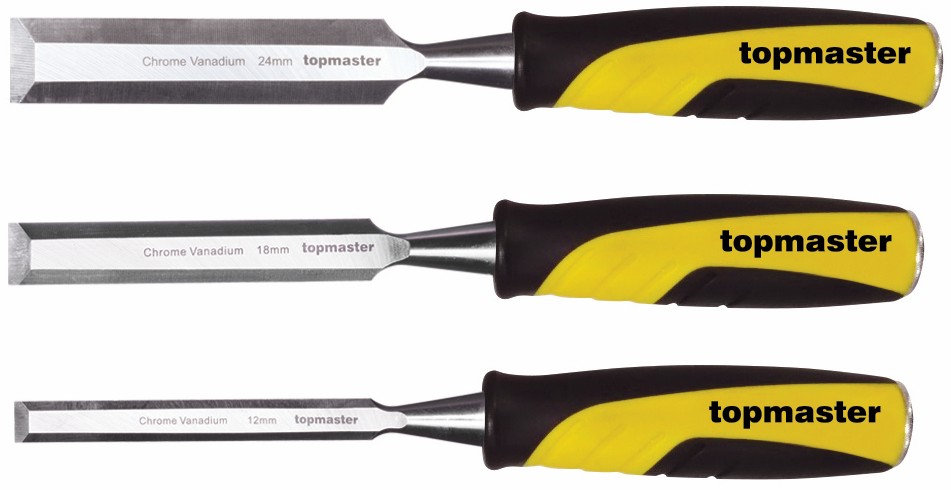 Set de dălți pentru lemn Top Master - 12 mm, 18 mm, 24 mm, 65Mn