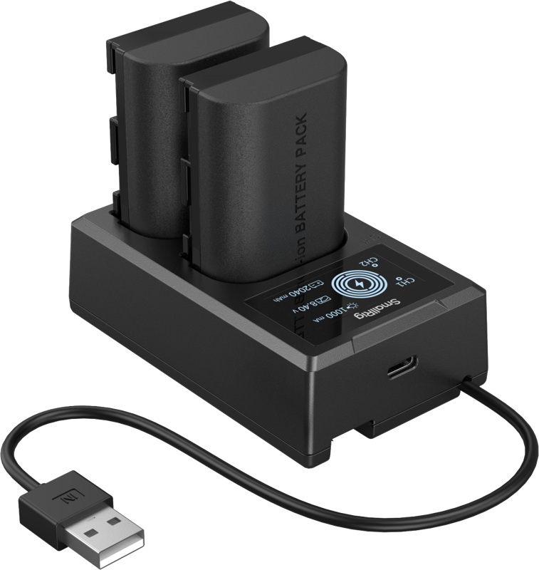 Set de două baterii și încărcător  SmallRig - LP-E6P