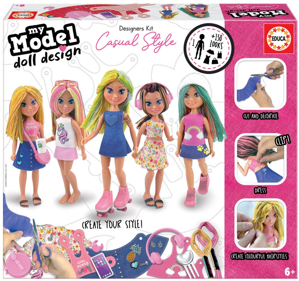 Set Educa Dolls - Modelul meu de design de papusa, stil casual