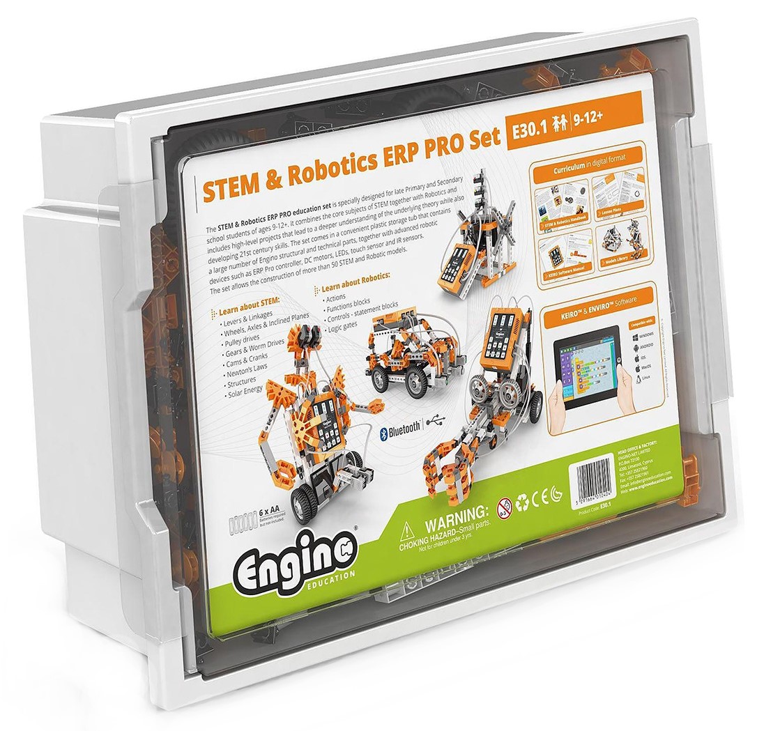 Kit Engino Education Robotics Pro - Robotică ERP,cu baterii reîncărcabile, 369 piese