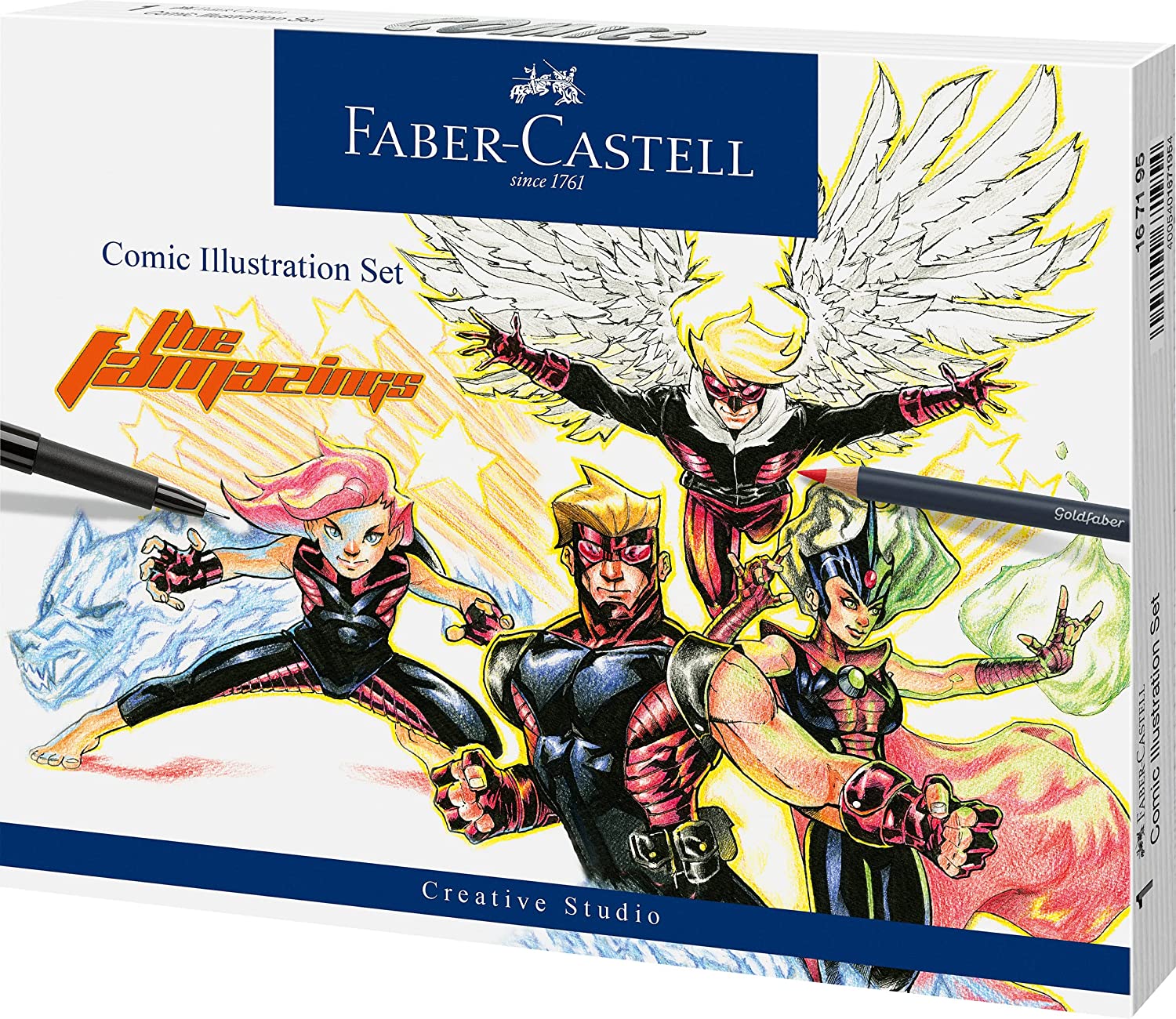 Faber-Castell Pitt Artist - Set pentru ilustrații de benzi desenate, 15 bucăți