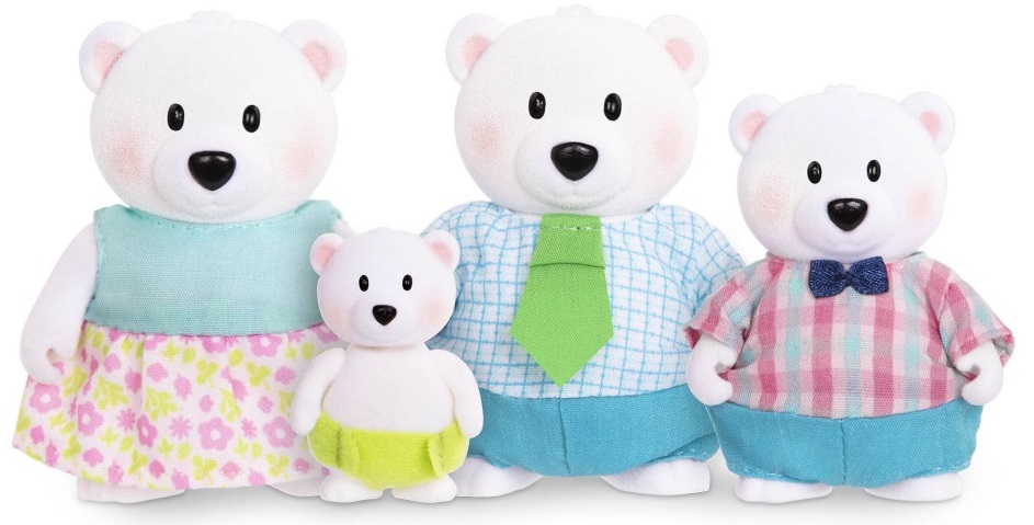 Set figurine Battat Li'l Woodzeez - Familia de ursi polari, 4 buc.
