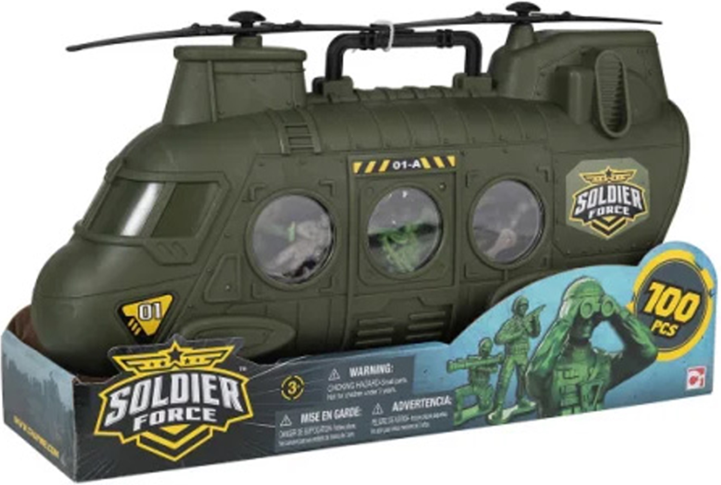 Set de figurine Chap Mei Soldier Force - Elicopter cu soldați, 100 de piese