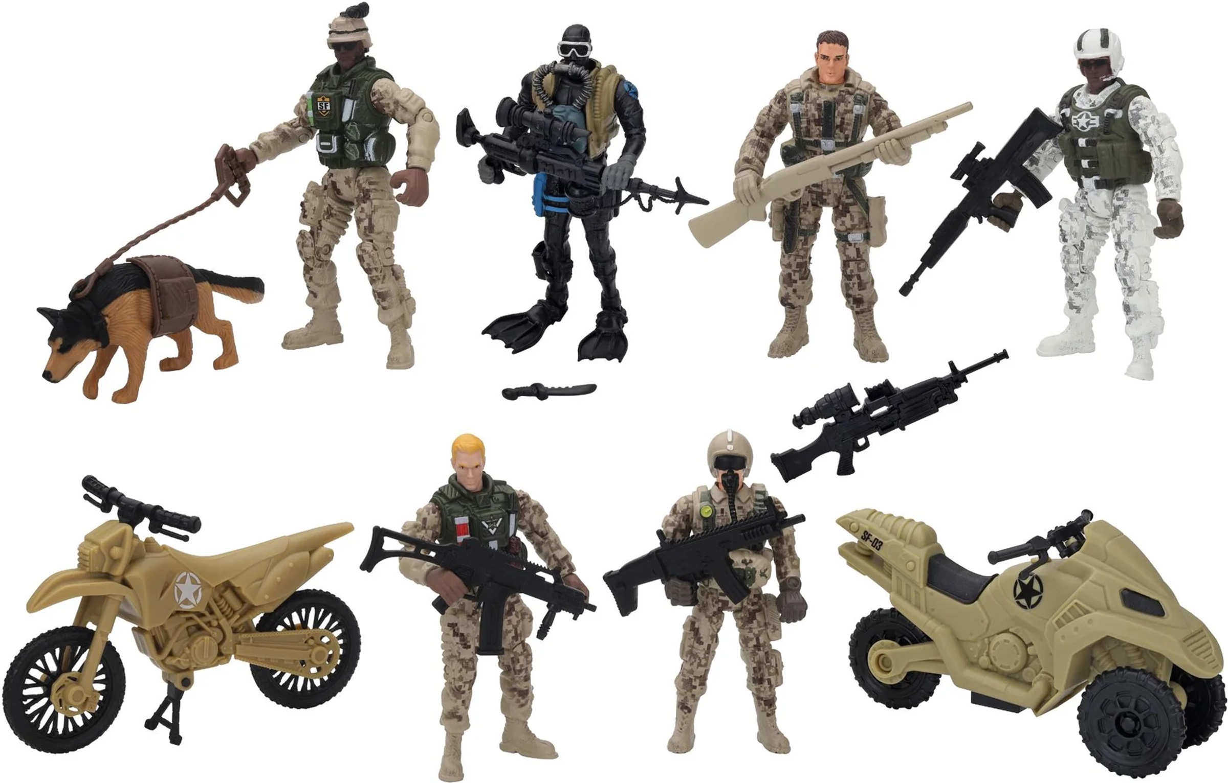 Set de figurine Chap mei Soldier Force - Patrulă, 6 piese