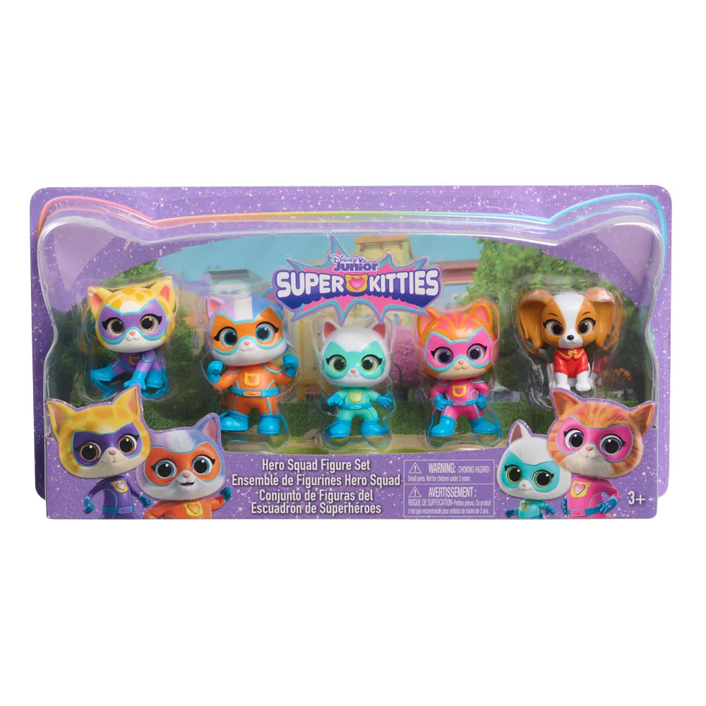 Set de figurine Just Play Disney Junior - Super Kitties, Echipa eroică, 5 buc