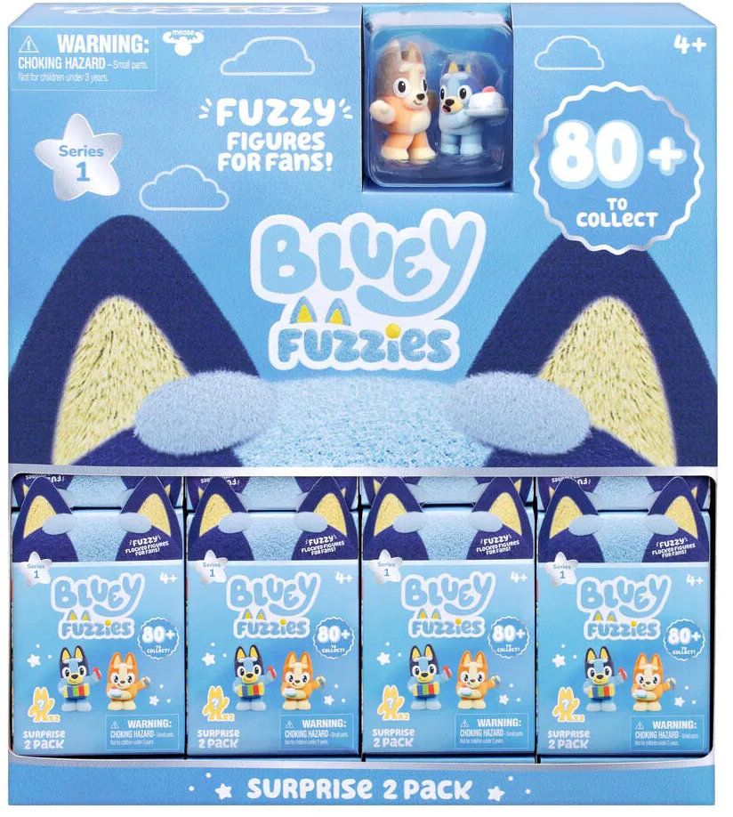 Set de figurine Moose Bluey - Fuzzies, 2 bucăți, seria 1, sortiment