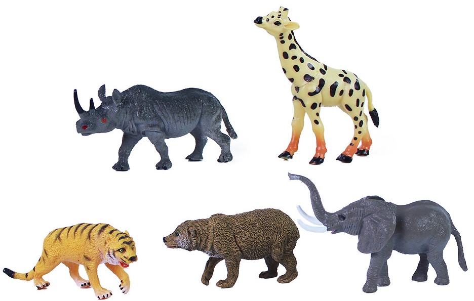 Set de figurine  Rappa - Animale sălbatice , 5 buc. , 7-10 cm