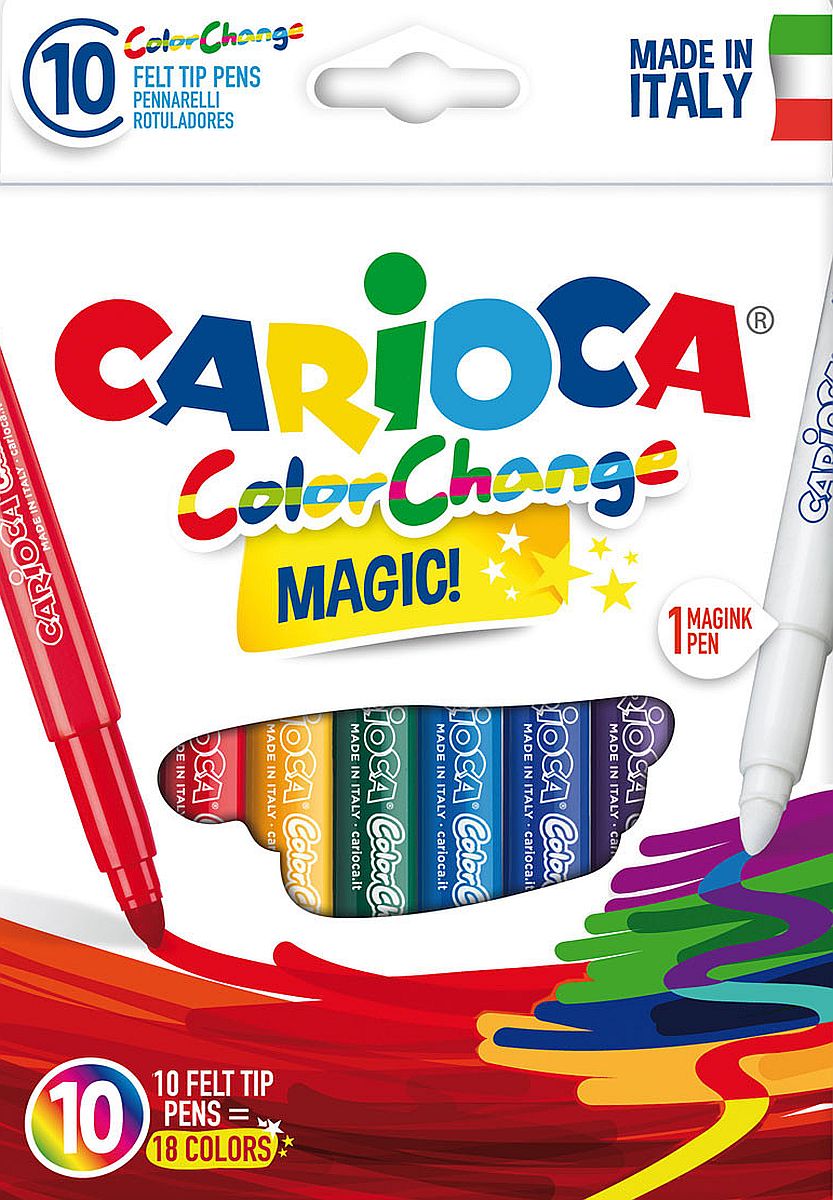 Set carioci Carioca Magic - 9 culori + 1 care sterge