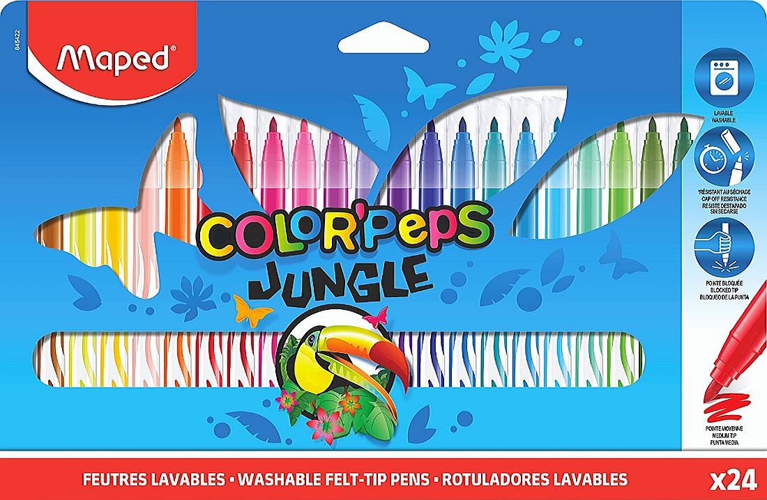 Set carioci Maped Color Peps - Jungle, 24 culori