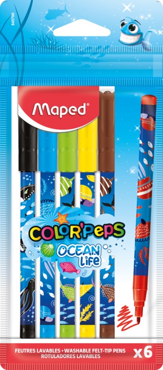 Set carioci Maped Color Peps - Ocean Life, 6 culori