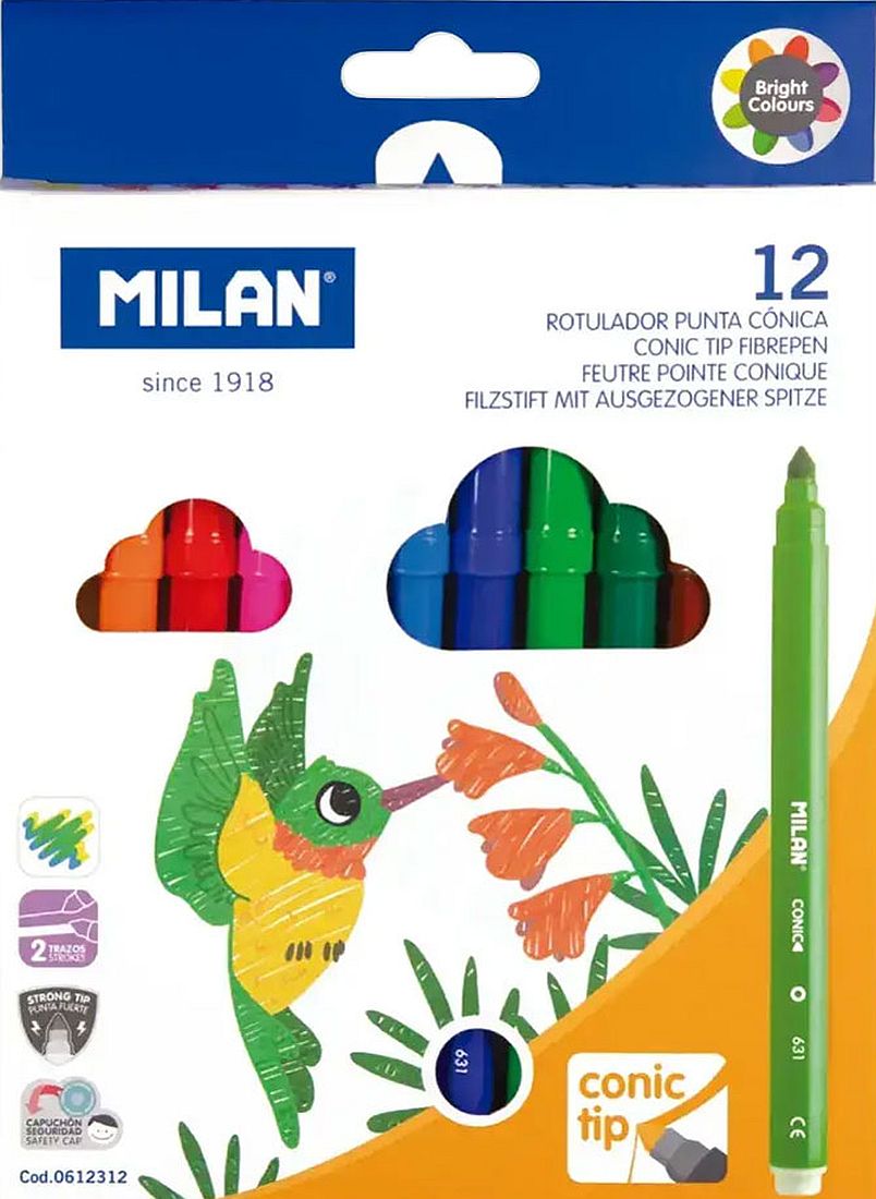 Set de markere Milan Conic - 12 culori