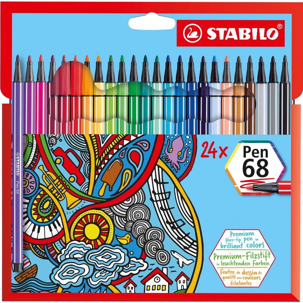 Set carioci Stabilo Pen 68 - 24 culori