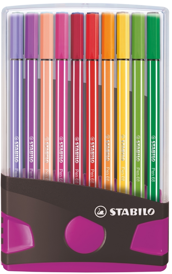 Set carioci  Stabilo Pen 68 - 20 culori , cutie violet