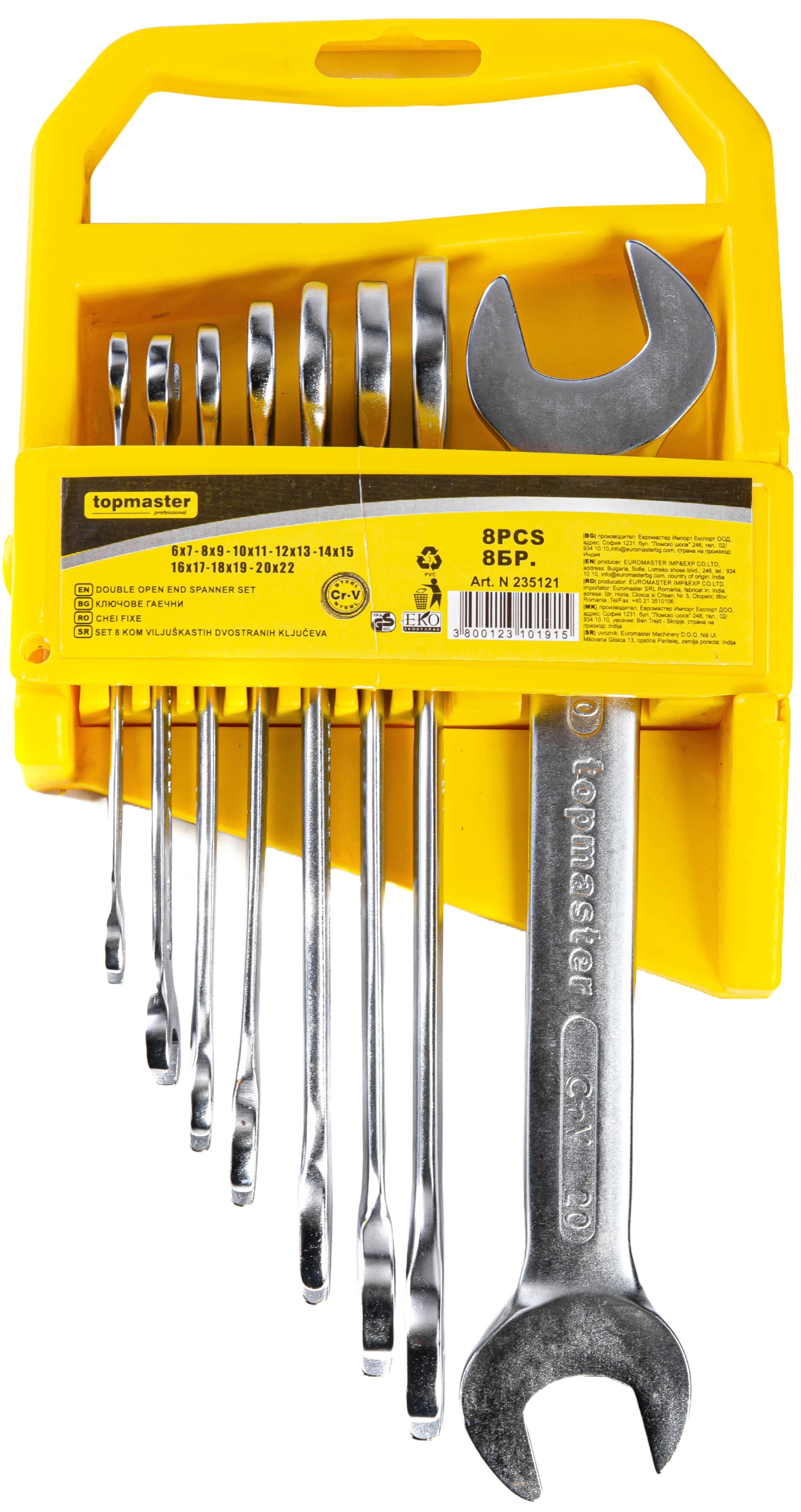 Set de chei Top Master - CR-V Press, 8 buc, 6-22 mm