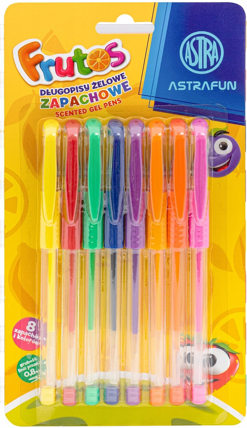 Set de pixuri cu gel Astra Frutos - Parfumate, 8 culori