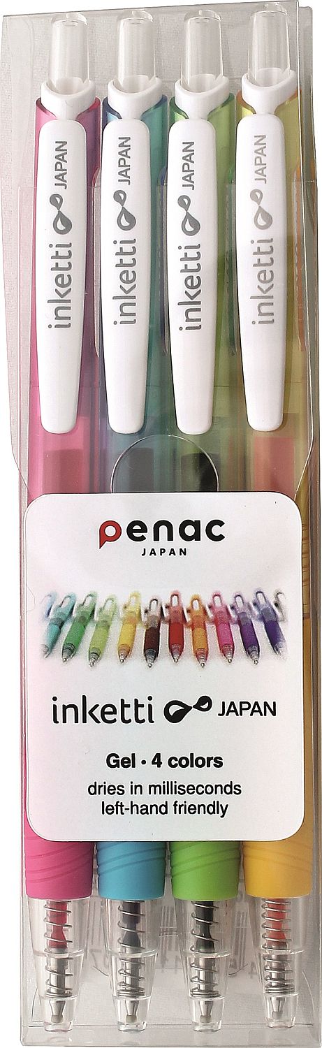 Set pixuri cu gel Penac Inketti - 0.5 mm, 4 buc, roz, lime, galben, albastru