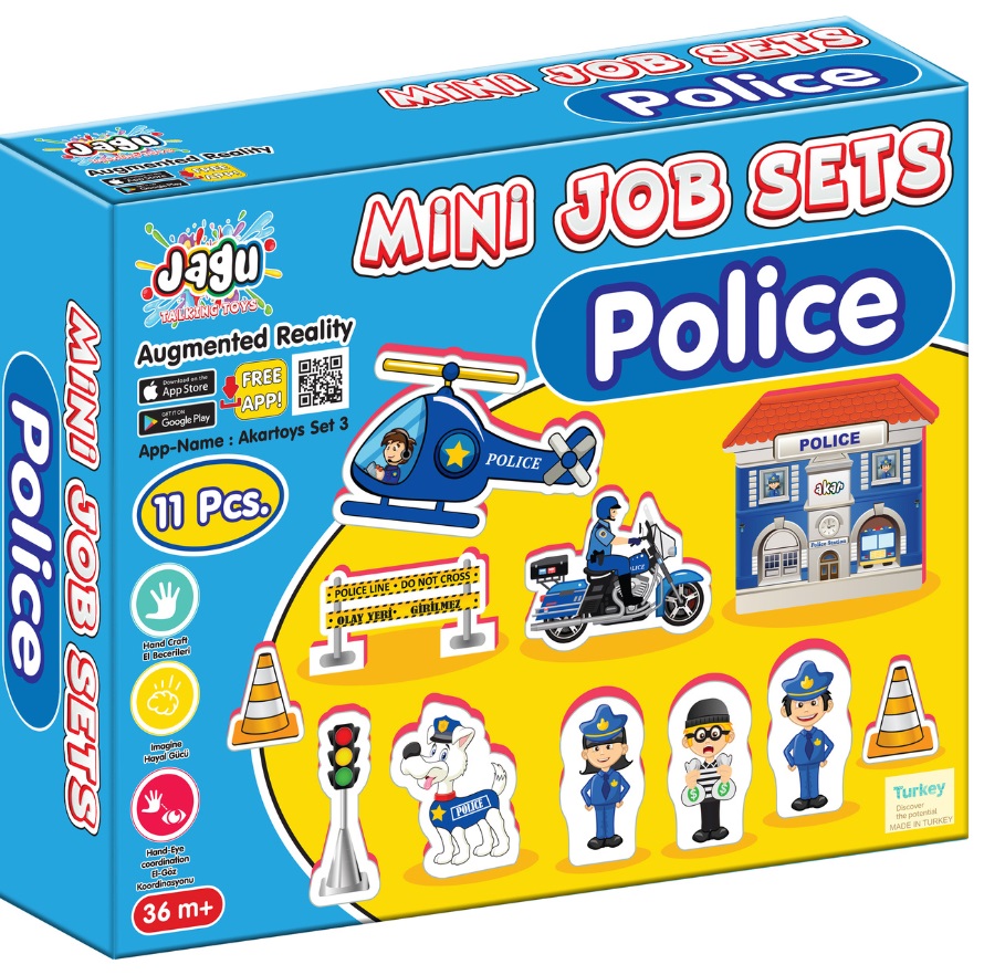 Set de jucării vorbitoare Jagu - Poliția, 11 piese