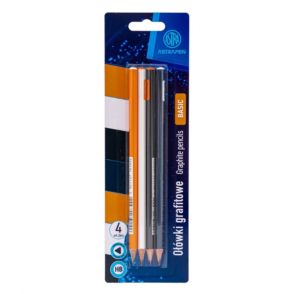 Set creioane grafit  Astra - HB, Classic, 4 buc