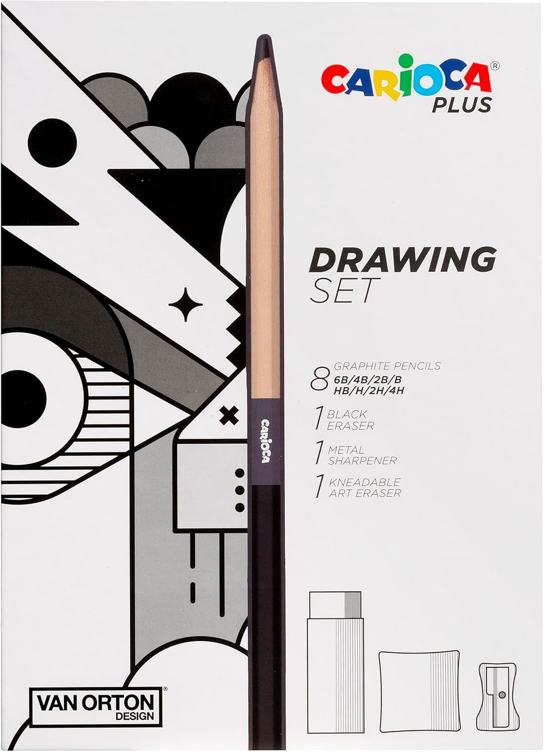 Set creioane grafit Carioca Plus - Van Orton, 8 buc