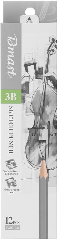 Set de creioane din grafit Deli Dmast - 3B, 12 buc