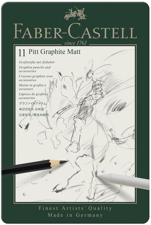 Set creioane grafit Faber-Castell Pitt - Mat, 11 piese