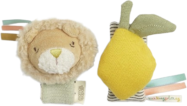 Set de brățări zornăitoare Mamas & Papas - Lion and Lemon, 2 buc