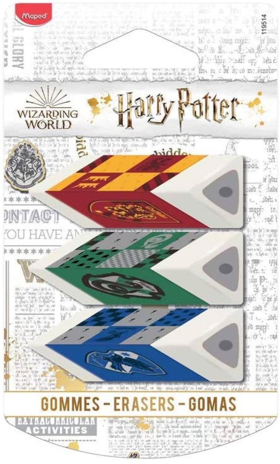 Set de radiere Maped - Harry Potter, 3 buc.