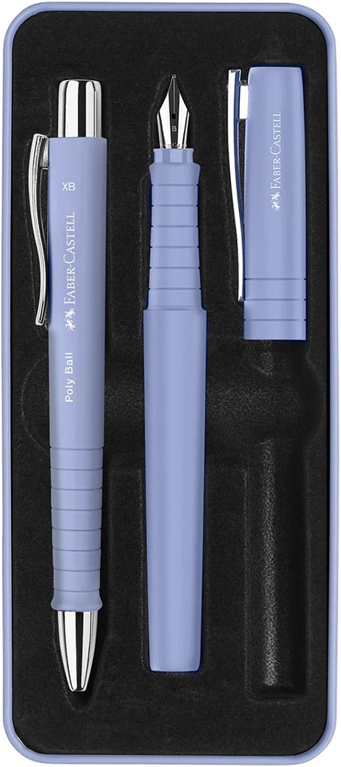 Set pix și stilou Faber-Castell Poly Ball - XB, Iris pallida