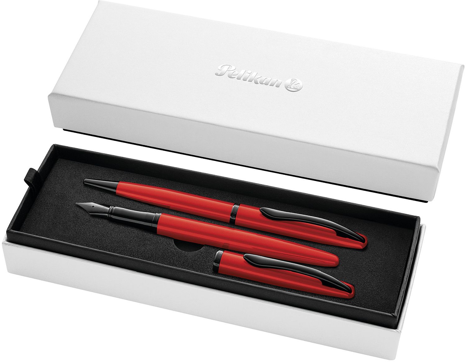 Set stilou cu bilă și stilou  Pelikan Jazz - Noble Elegance, roşu
