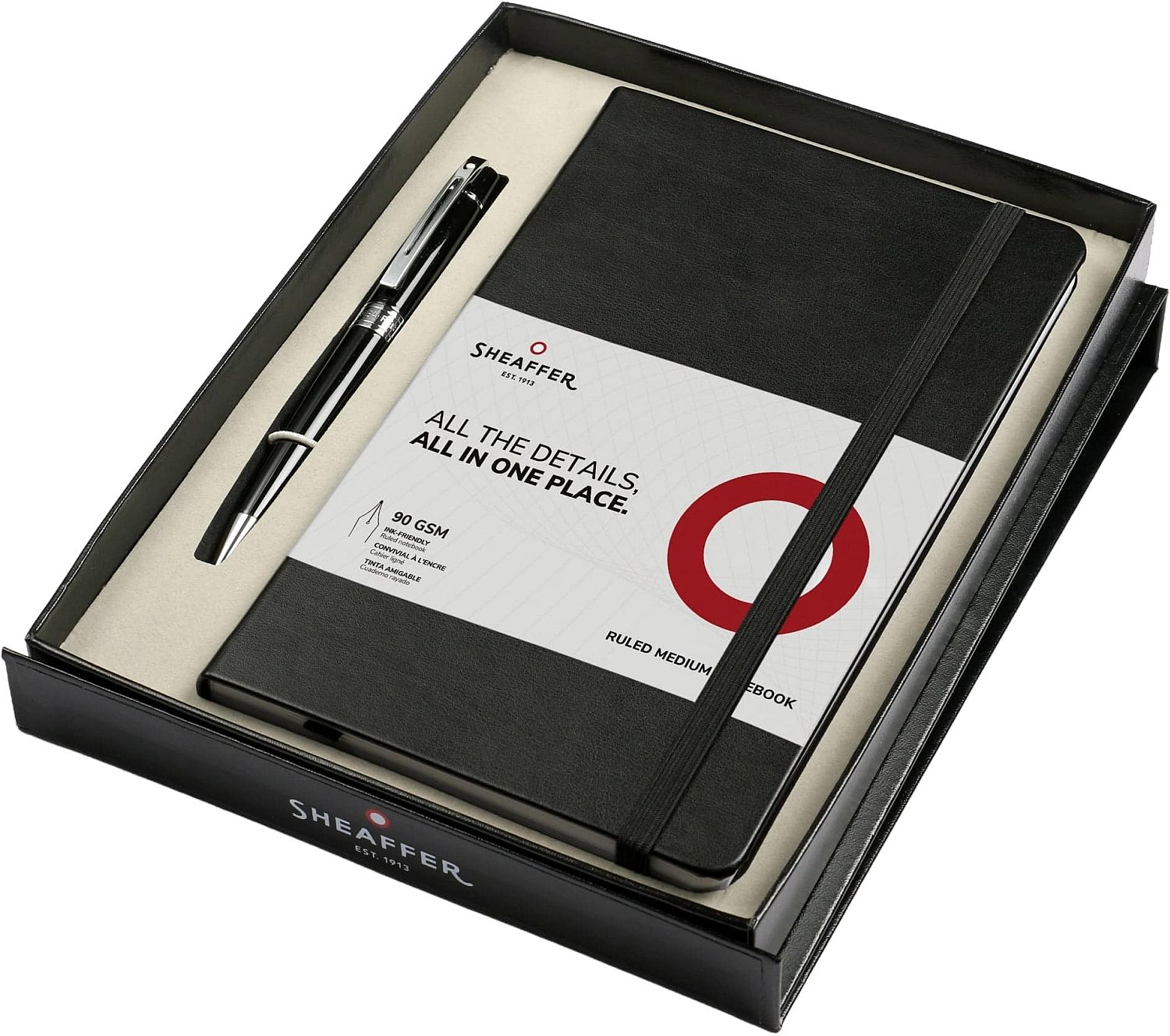 Set pix Sheaffer 300 - Glossy Black, cu agenda