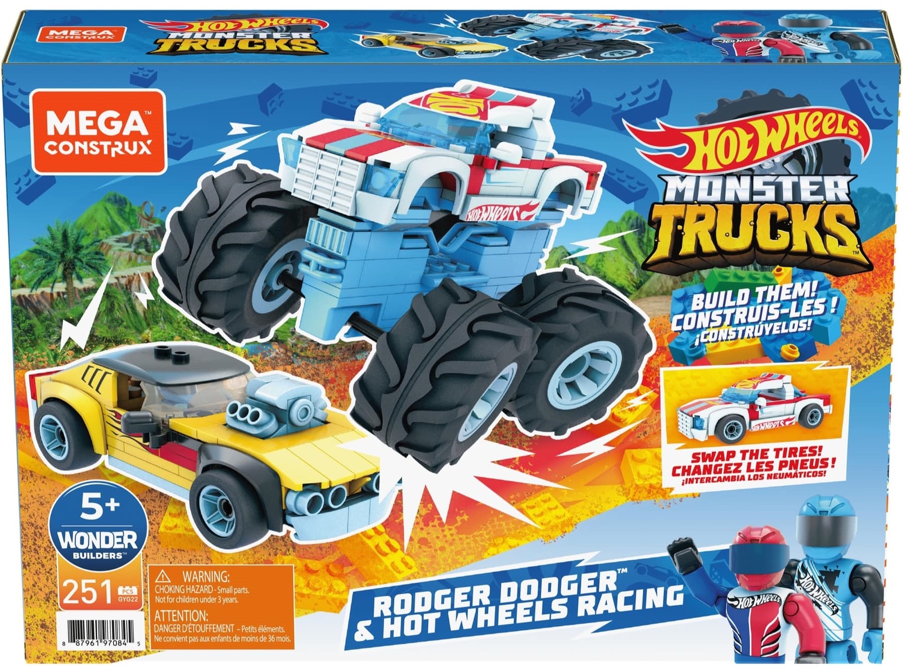 Set Hot Wheels Monster Trucks - Rodger Dodger & Hot Wheels Racing