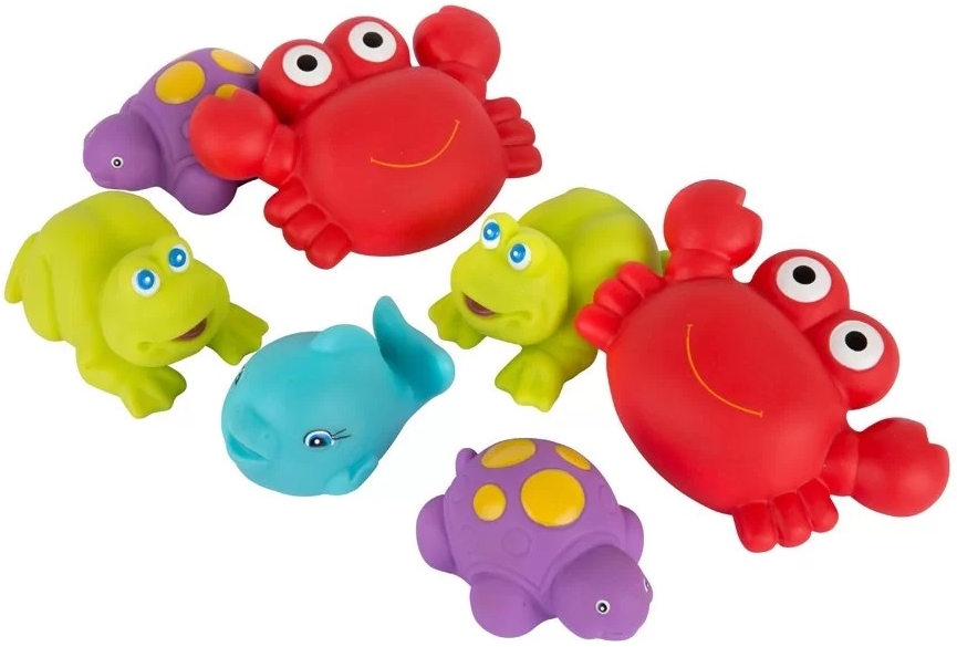 Set jucarii de baie Playgro - Animale marine, pentru baietei, 7 buc.