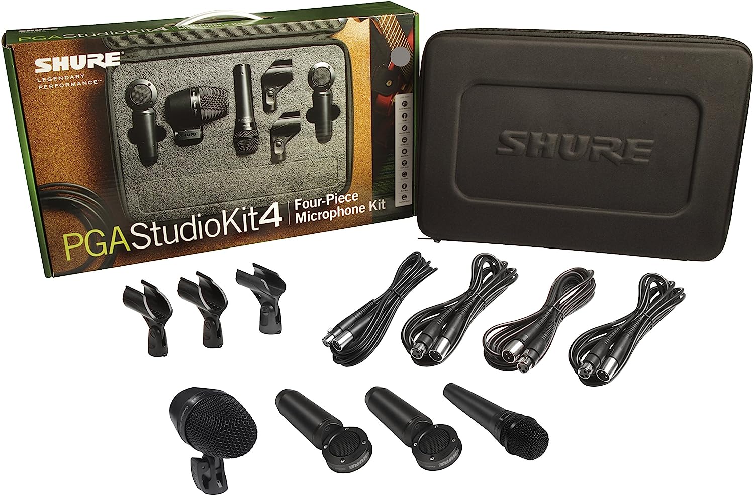 Set de microfoane pentru instrumente Shure - PGASTUDIOKIT4, negru