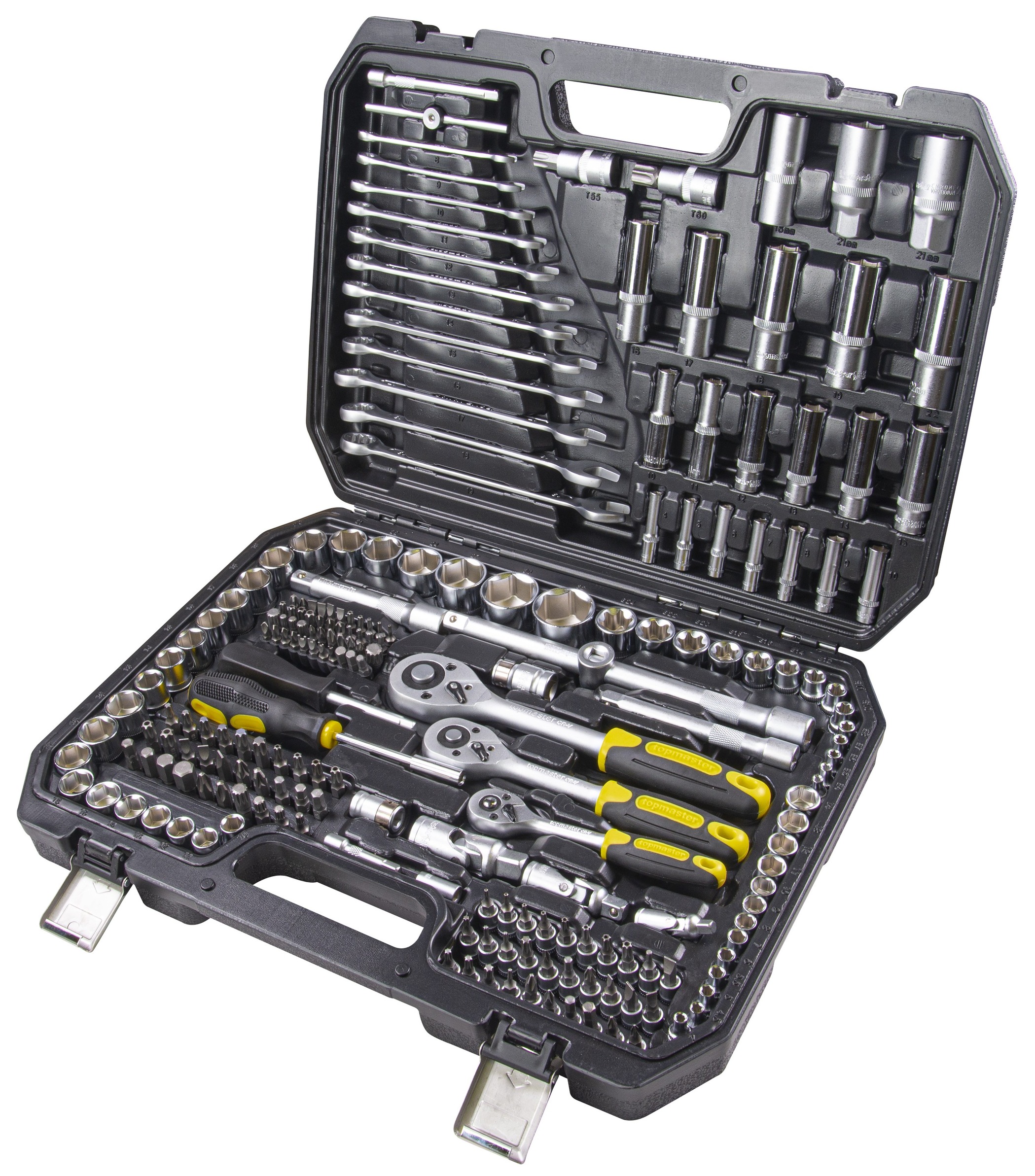 Trusă de scule Top master - CR-V, 1/4'', 3/8'', 1/2'', 216 piese
