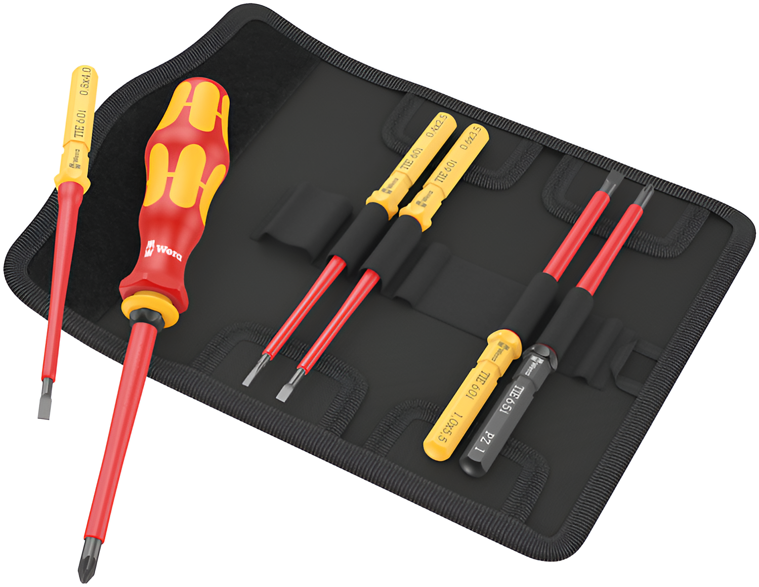 Set de șurubelnițe izolate Wera - Kraftform Kompakt VDE, 7 Universal 2, 7 piese