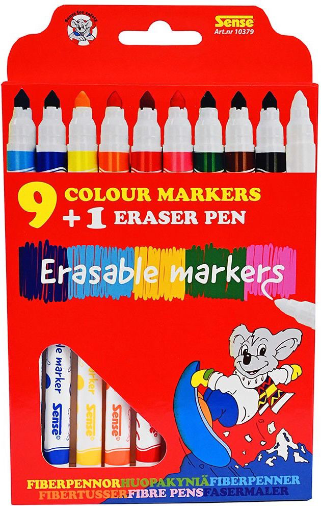 Set de markere de șters Sense - 9+1