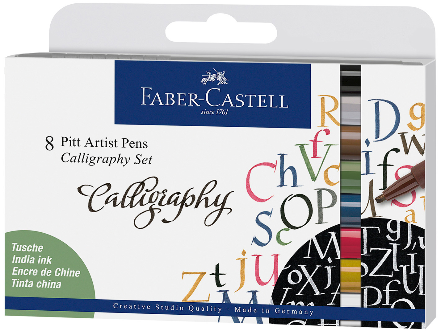 Set markere caligrafice Faber-Castell Pitt Artist - 8 culori