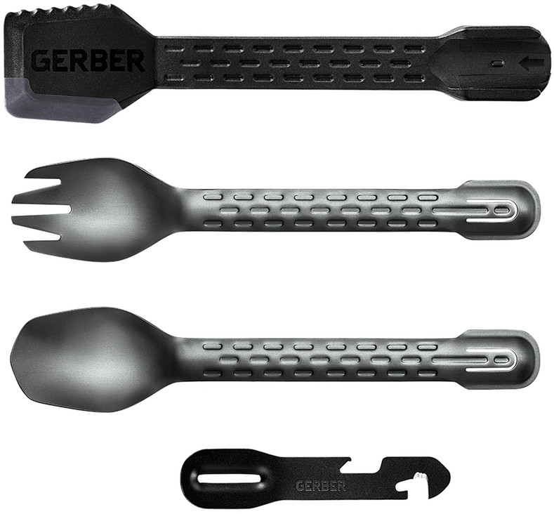 Set de ustensile de camping Gerber - ComplEAT, 10 funcții, onix