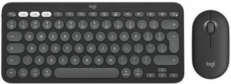 Set tastatură și mouse Logitech - Pebble 2 for Mac, wireless, gri