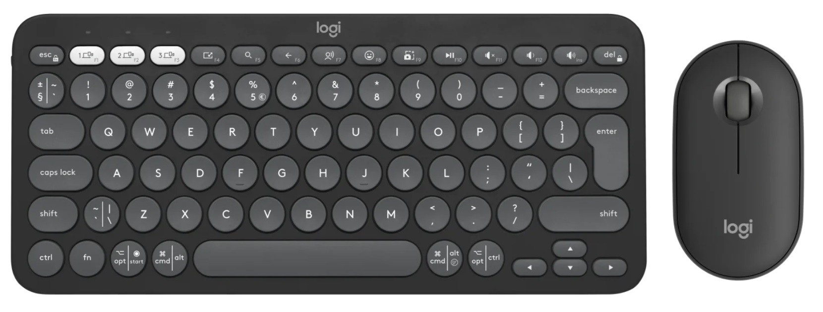 Set tastatură Logitech K380s + mouse Logitech M350s, gri