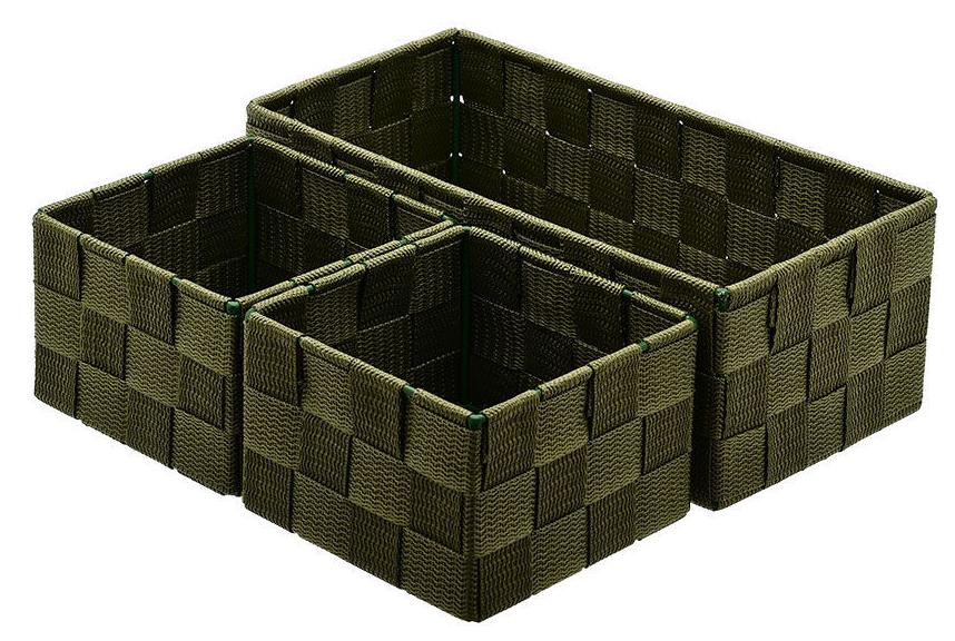 Set de coșuri Estia - Olive, 3 buc, verde măsliniu