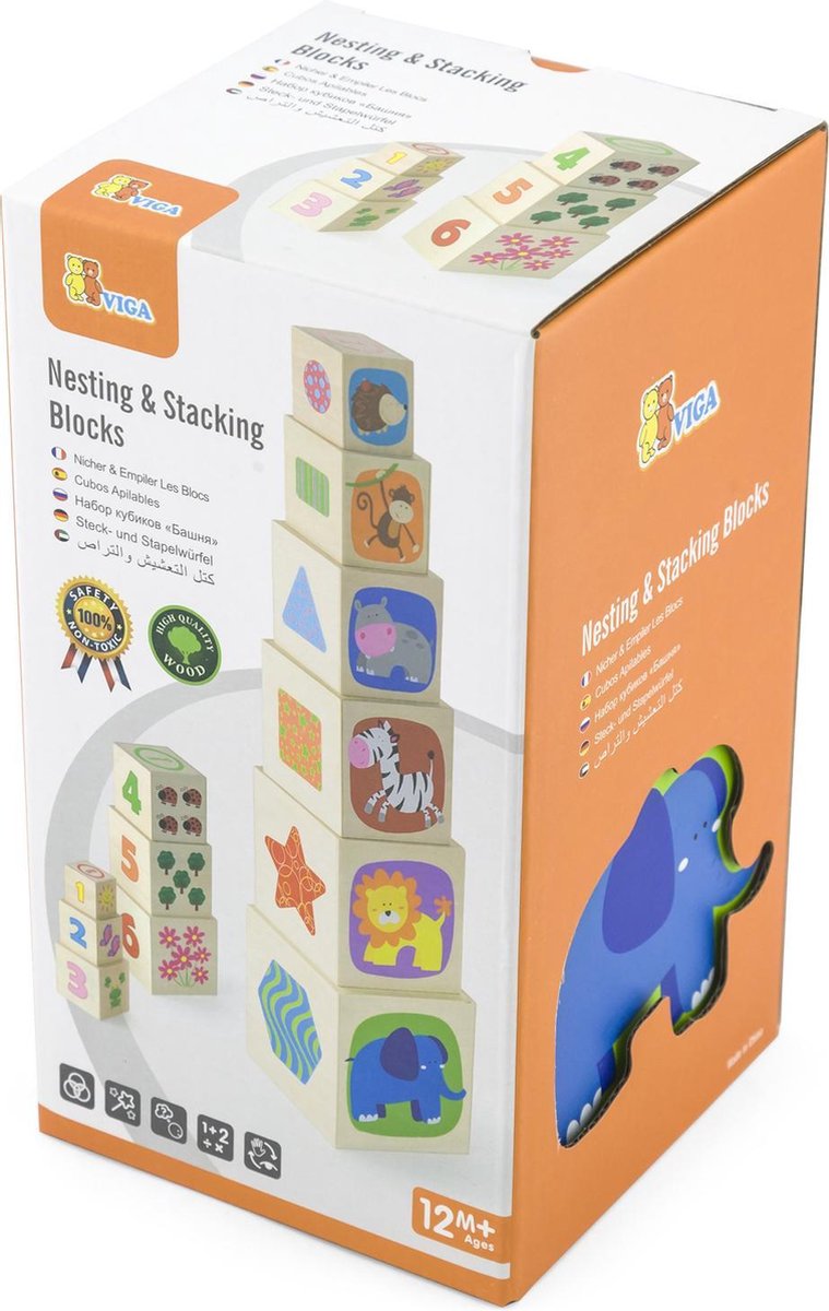 Set de cuburi Viga - Numere și animale